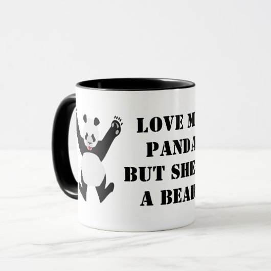 私のパンダを愛するが彼女はクマ マグカップ (正面左)