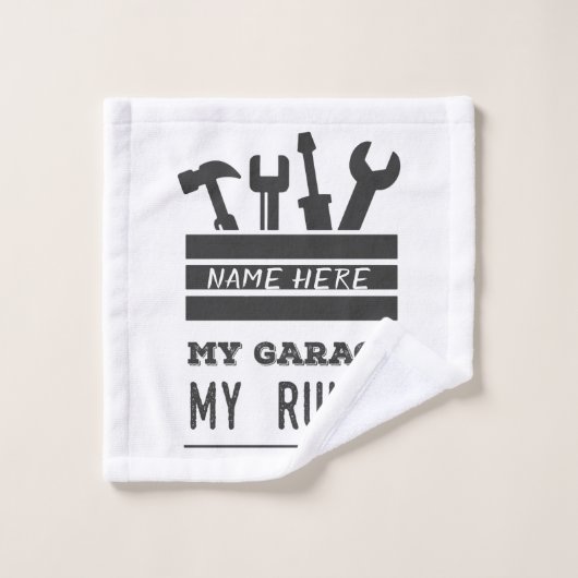 私のパーソナライズされたガレージ私のルール ウォッシュタオル (ウォッシュタオル)