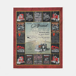 私のパーソナライズされたガールフレンドへのトラックの運転手 フリースブランケット