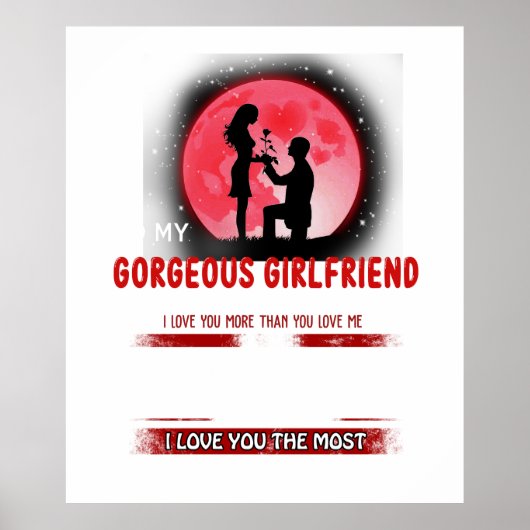 私のパーソナライズされたゴージャスなガールフレンドに ポスター (正面)