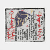 私のパーソナライズされたゴージャスな妻へのトラック運転手の家族 フリースブランケット (正面(横))