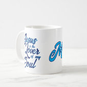 私のパーソナライズされたソウルコーヒーマグのイエズス愛好家 コーヒーマグカップ (正面左)