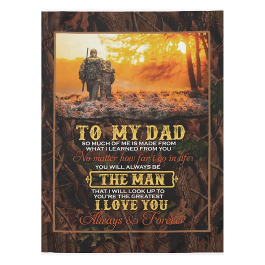 私のパーソナライズされたパパに息子とダからのラブレターに テーブルクロス (正面)