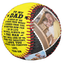 私のパーソナライズされたパパへカスタム4 Photo Collage ソフトボール
