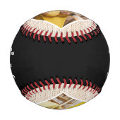 私のパーソナライズされたパパへカスタム4 Photo Collage 野球ボール (裏面)