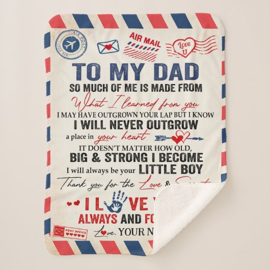 私のパーソナライズされたパパ毛布にソンエアメールから シェルパブランケット (正面)
