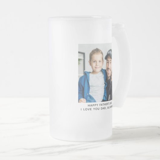 私のパーソナライズされたヒーローはバッジ警察のパパを着ている フロストグラスビールジョッキ (正面右)