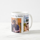 私のパーソナライズされたベスティー写真コラージュで輝く コーヒーマグカップ (正面右)
