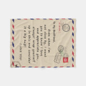 私のパーソナライズされたベストフレンドへの手紙 フリースブランケット (正面(横))