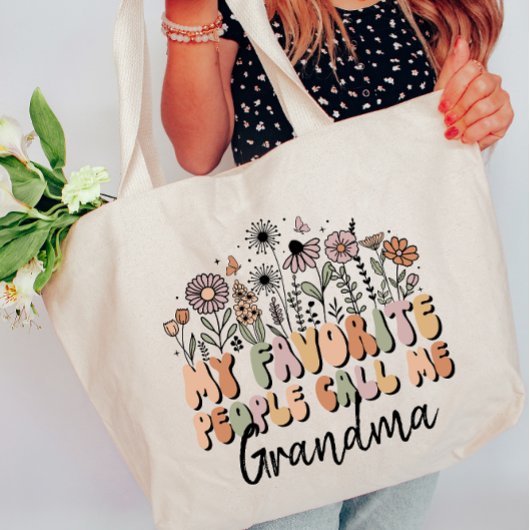 私のパーソナライズされた人お気に入りの々は私をおばあちゃんと呼ぶ トートバッグ