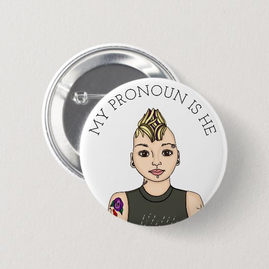 私のパーソナライズされた代名詞はカスタマイズ可能 缶バッジ (正面&裏面)