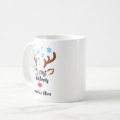私のパーソナライズされた初めてのクリスマストナカイベビー コーヒーマグカップ (正面左)