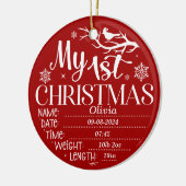 私のパーソナライズされた初めてのクリスマス セラミックオーナメント (左)