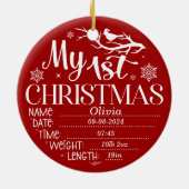 私のパーソナライズされた初めてのクリスマス セラミックオーナメント (裏面)