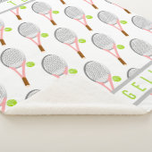 私のパーソナライズされた名前はテニスラケットとボールが大好き シェルパブランケット (3/4)