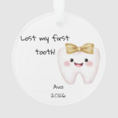 私のパーソナライズされた失った最初の歯のクリスマス オーナメント (裏面)