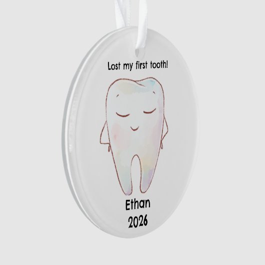 私のパーソナライズされた失った最初の歯のクリスマス オーナメント (正面)