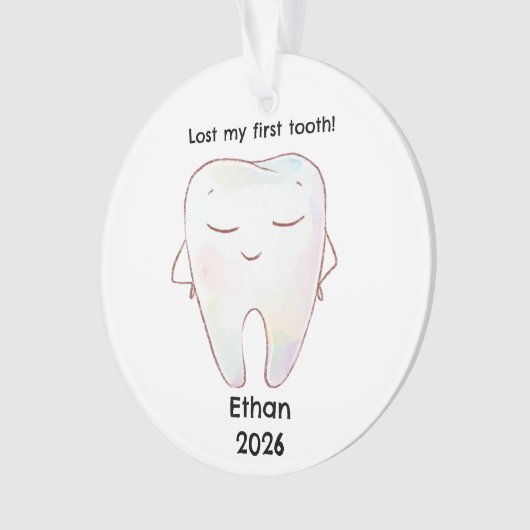 私のパーソナライズされた失った最初の歯のクリスマス オーナメント (正面)