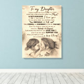 私のパーソナライズされた娘には、ママ毛布からの愛 キャンバスプリント (インサイチュ (ウッドフロア))