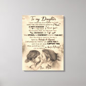 私のパーソナライズされた娘には、ママ毛布からの愛 キャンバスプリント (正面)