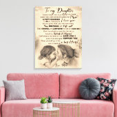 私のパーソナライズされた娘には、ママ毛布からの愛 キャンバスプリント (インサイチュ (リビング))