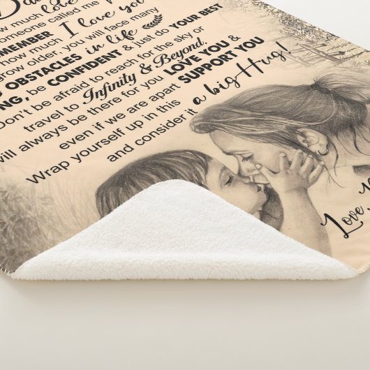 私のパーソナライズされた娘には、ママ毛布からの愛 シェルパブランケット (3/4)