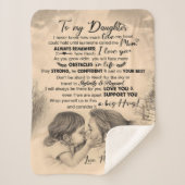 私のパーソナライズされた娘には、ママ毛布からの愛 シェルパブランケット (正面)