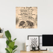 私のパーソナライズされた娘には、ママ毛布からの愛 ポスター (ホームオフィス)