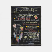 私のパーソナライズされた娘には、母からの愛が夢を見た フリースブランケット (正面)