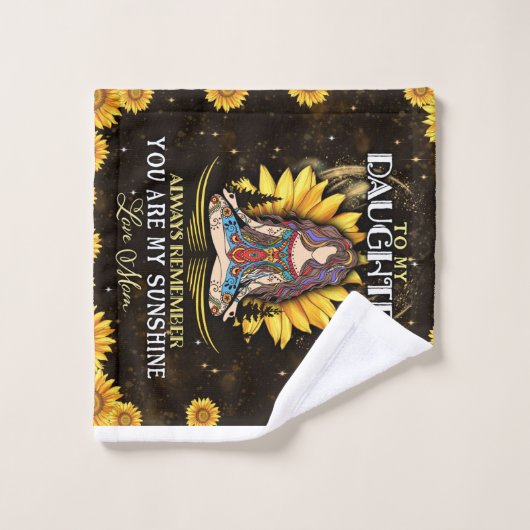 私のパーソナライズされた娘に母の夕花を愛して ウォッシュタオル (ウォッシュタオル)