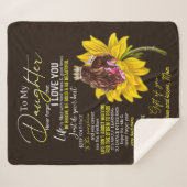 私のパーソナライズされた娘に母の夕花を愛して シェルパブランケット (正面(横))