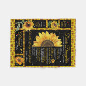 私のパーソナライズされた娘に母の夕花を愛して フリースブランケット (正面(横))