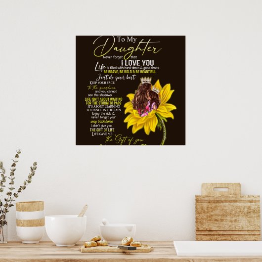 私のパーソナライズされた娘に母の夕花を愛して ポスター (キッチン)