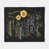 私のパーソナライズされた娘に贈り物を愛 フリースブランケット (正面(横))