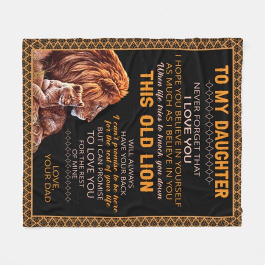 私のパーソナライズされた娘のライオンに フリースブランケット (正面(横))