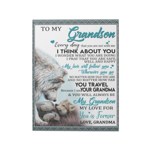 私のパーソナライズされた孫に宛てた手紙恋の孫 ノートパッド (回転)