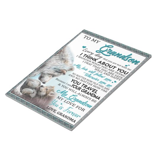 私のパーソナライズされた孫に宛てた手紙恋の孫 ノートパッド (アングル)