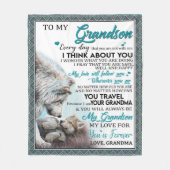 私のパーソナライズされた孫に宛てた手紙恋の孫 フリースブランケット (正面)