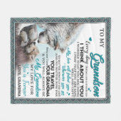 私のパーソナライズされた孫に宛てた手紙恋の孫 フリースブランケット (正面(横))