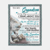 私のパーソナライズされた孫に宛てた手紙恋の孫 フリースブランケット (正面)