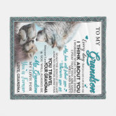 私のパーソナライズされた孫に宛てた手紙恋の孫 フリースブランケット (正面(横))