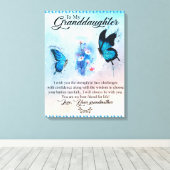 私のパーソナライズされた孫に毛布の蝶 キャンバスプリント (インサイチュ (ウッドフロア))