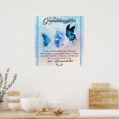 私のパーソナライズされた孫に毛布の蝶 ポスター (キッチン)