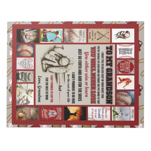 私のパーソナライズされた孫への手紙、おばあちゃんを愛する ノートパッド (正面)