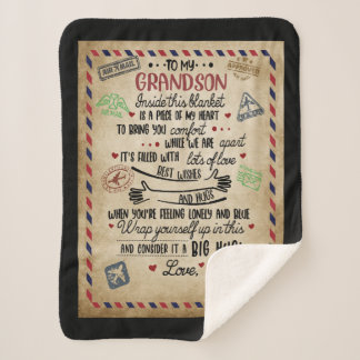 私のパーソナライズされた孫への手紙 シェルパブランケット