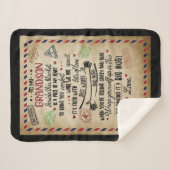 私のパーソナライズされた孫への手紙 シェルパブランケット (正面(横))