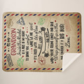 私のパーソナライズされた孫への手紙 シェルパブランケット (正面(横))