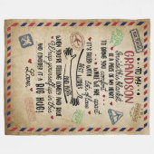 私のパーソナライズされた孫への手紙 フリースブランケット (正面(横))