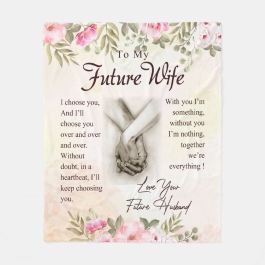 私のパーソナライズされた将来の妻の毛布 フリースブランケット (正面)