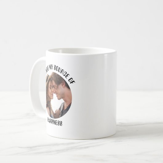私のパーソナライズされた幸福の写真のソース コーヒーマグカップ (正面左)